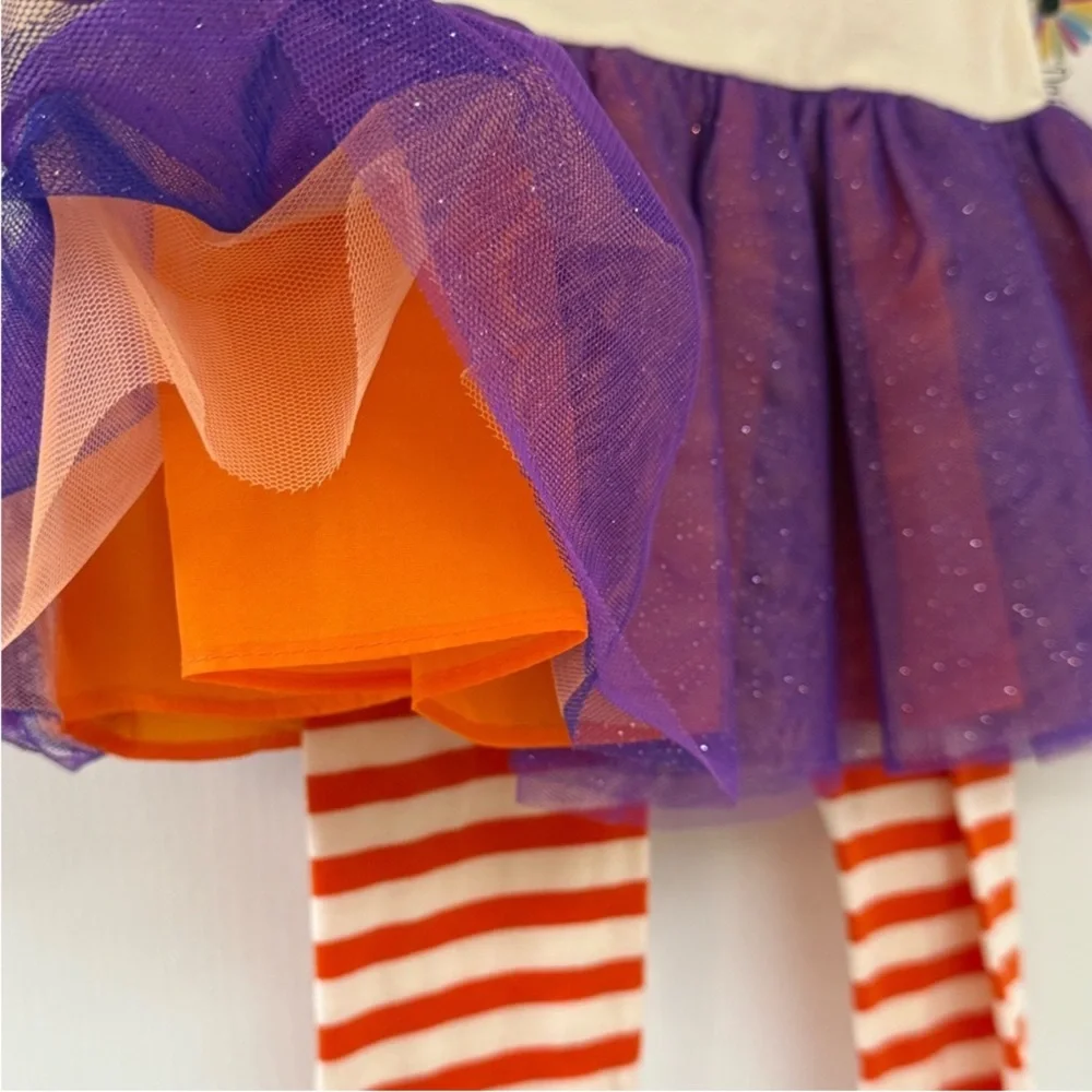2-Piece Halloween Purple & Orange Tutu Pants Set - Wicked Cute, size 2T